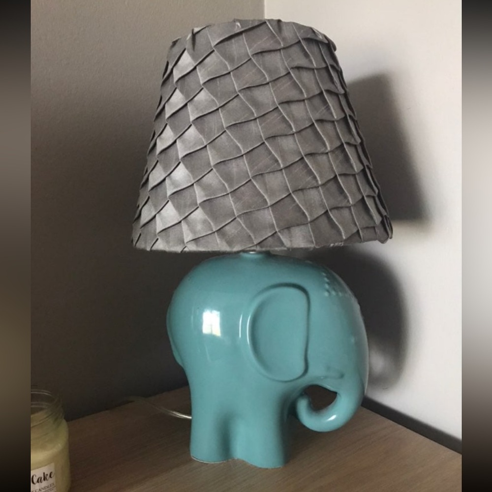 Teal and grey Elephant Table Lamp